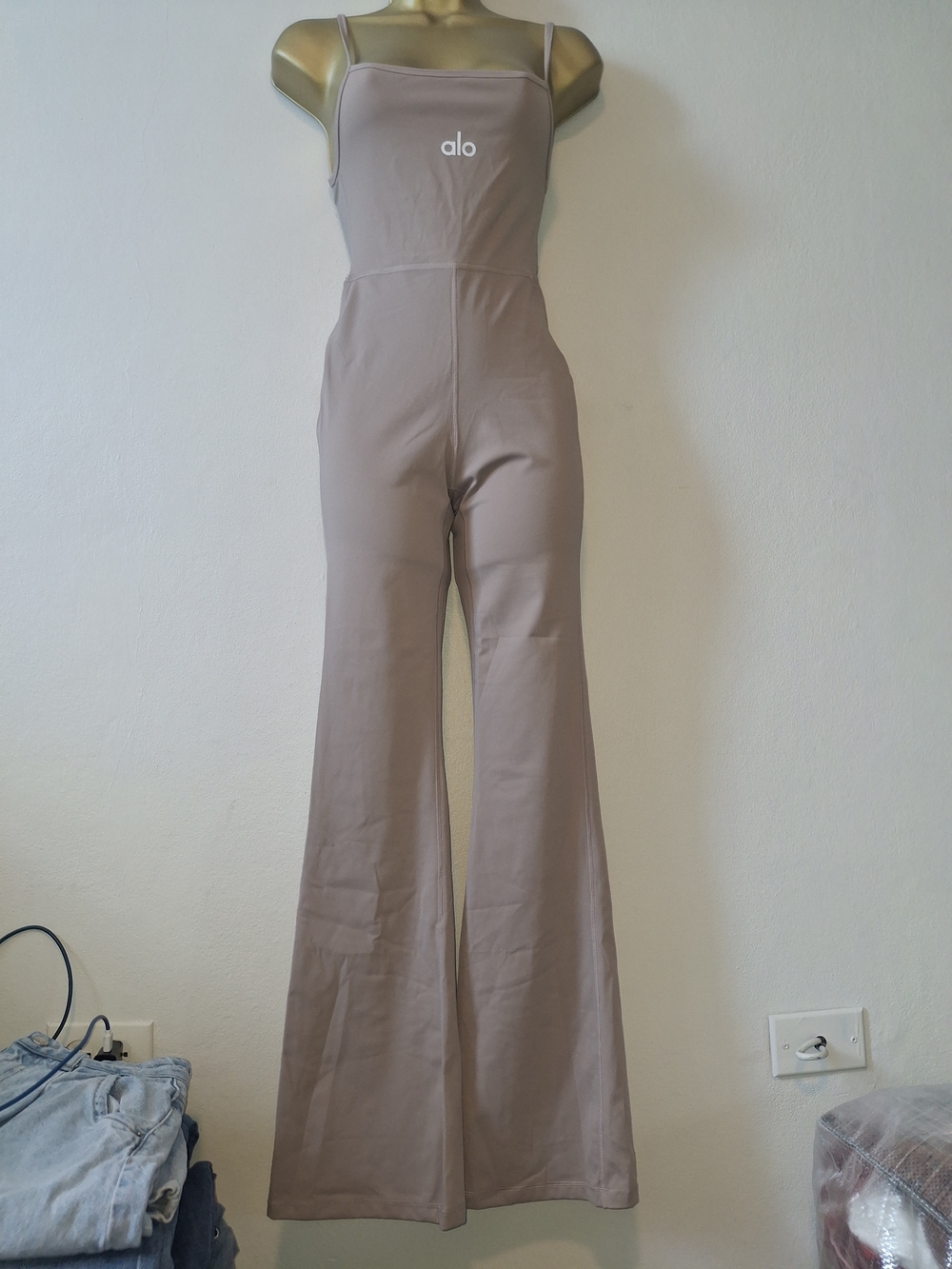 DP ALO Yoga Mauve Wide-Leg Strappy Jumpsuit